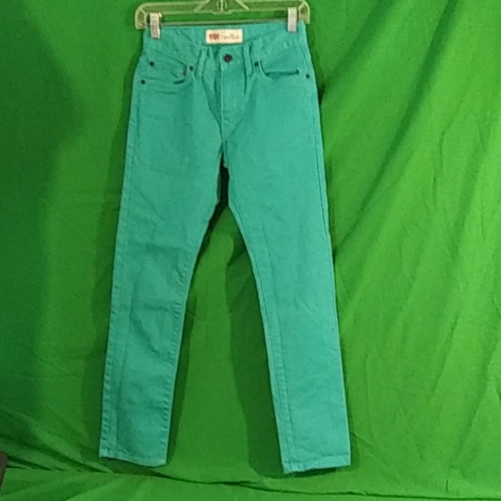 Levi girls teal Super skinny jeans sz 14